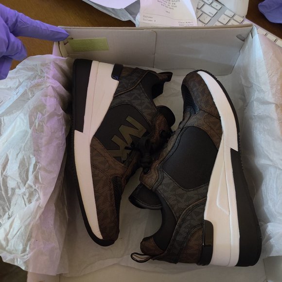 Michael Kors Crista Trainer Tech Canvas / MK Print Shoes For Women Size 6 - Picture 1 of 12